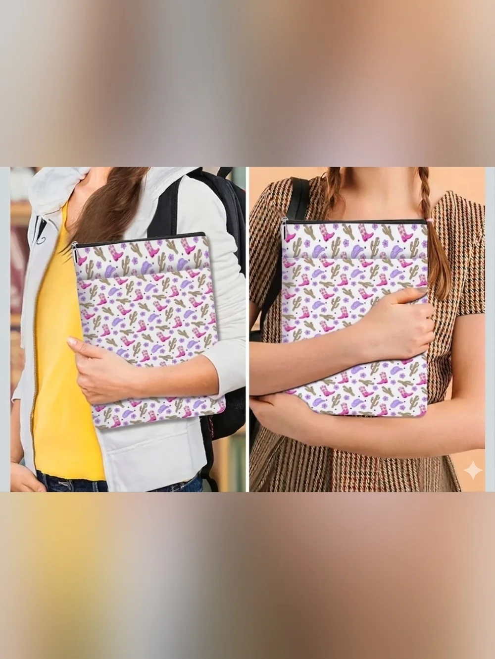 Western Chic Padded Book Sleeve Cover Pouch, Tablet Case – NWT Book Lover Gift